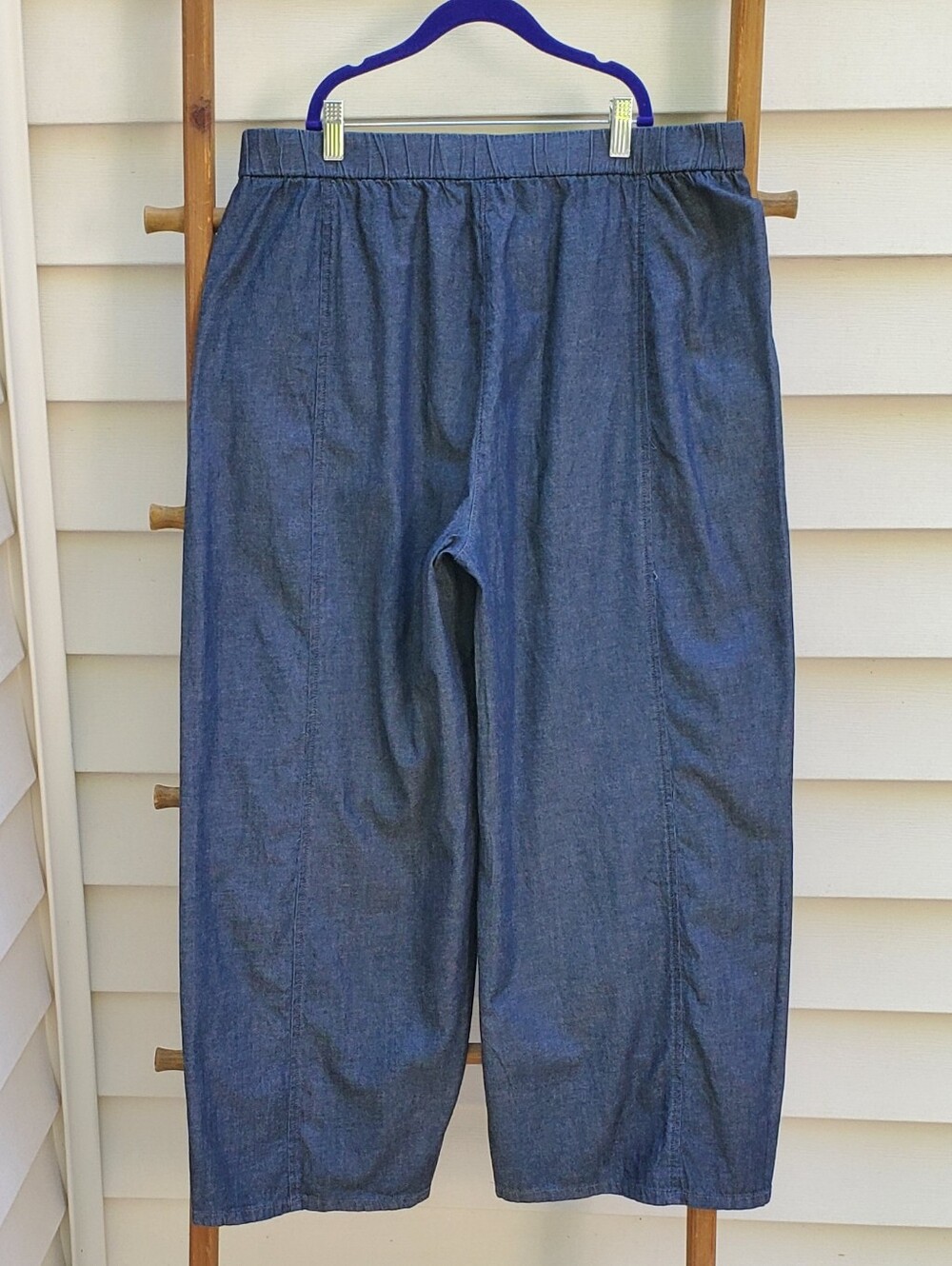 Eileen Fisher Organic Cotton Twill Wide-Leg Pants Size L - Picture 4 of 6